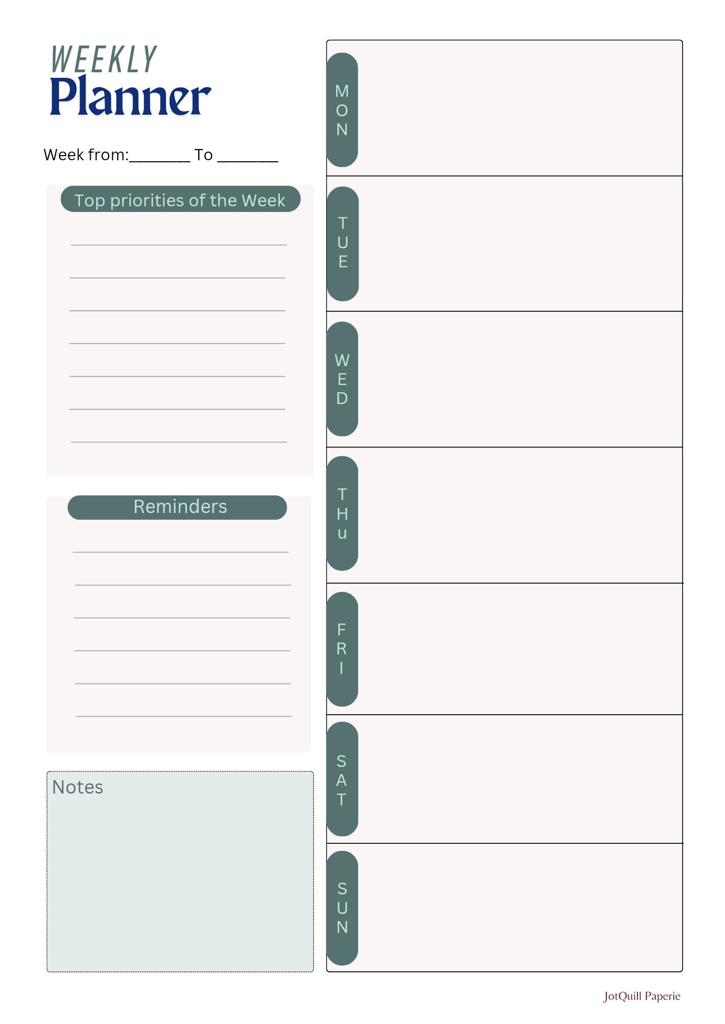 Clarity Flow Kit β Weekly & Daily Planner + Mind Declutter Page