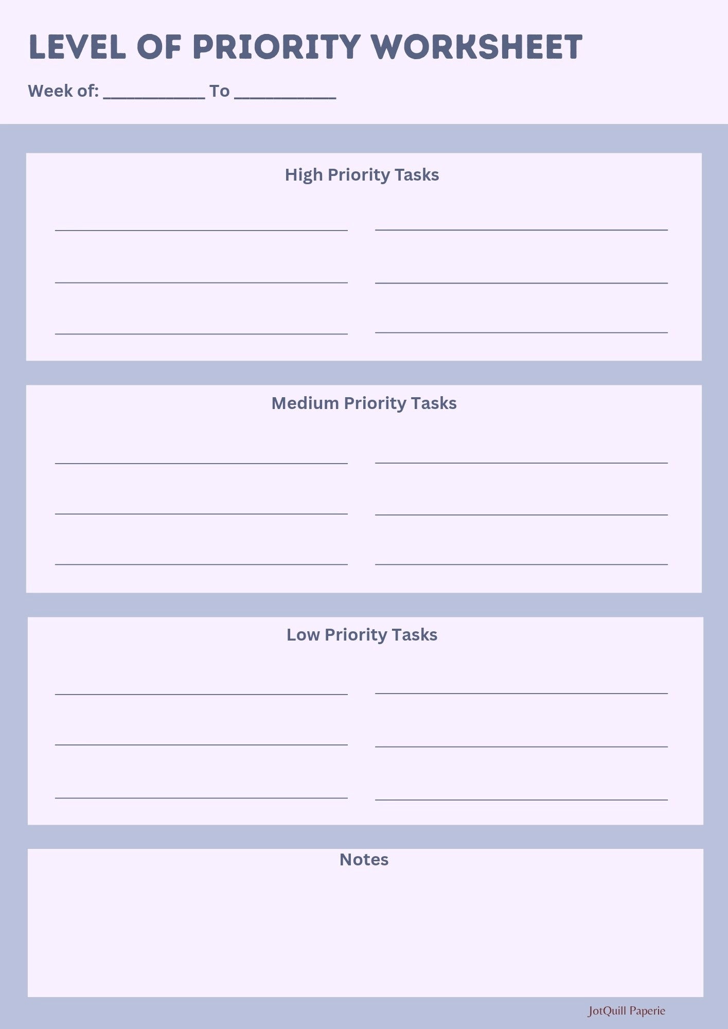 🌸 Levels of Priority Worksheet – Master Your Time, Focus on What Truly Matters