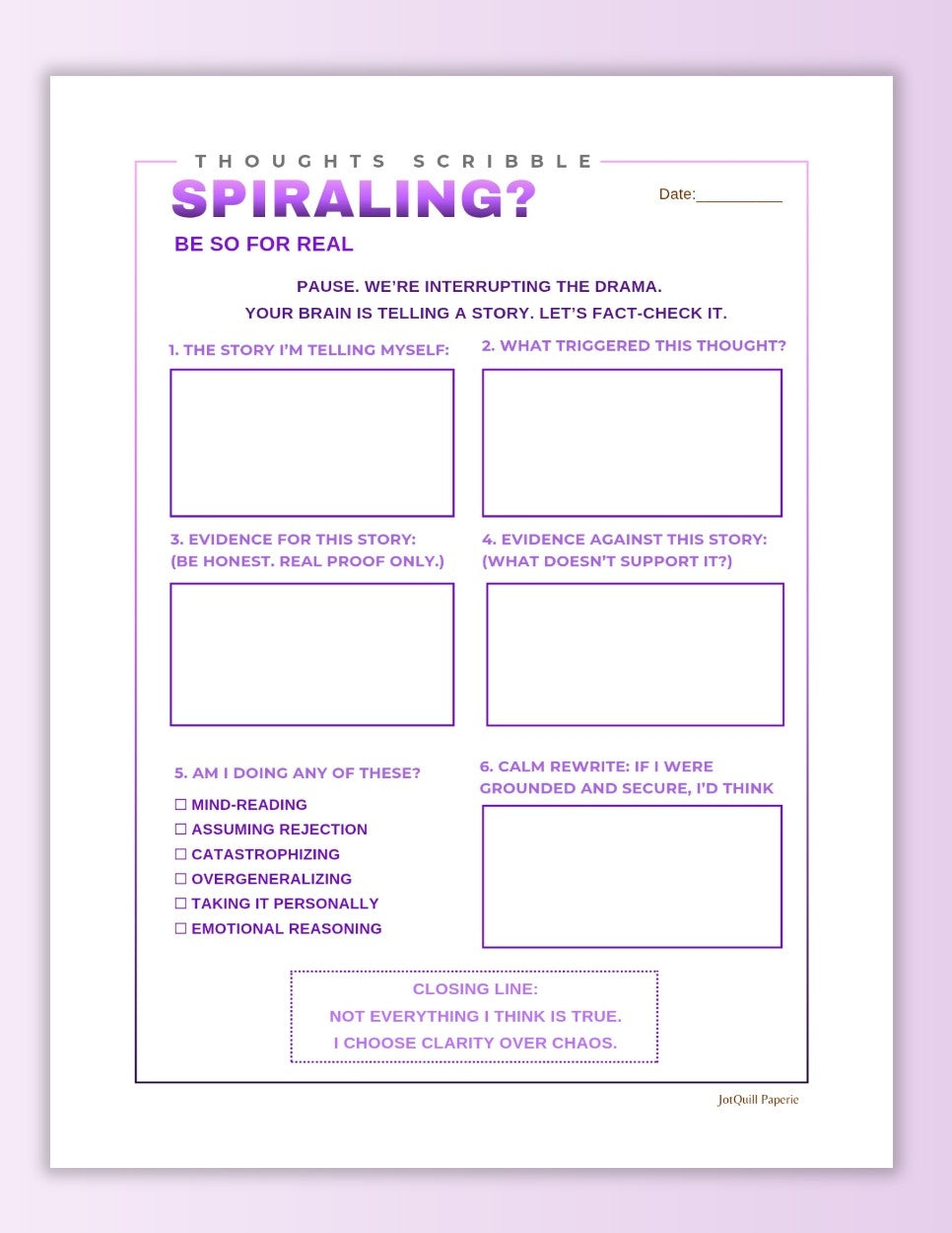 Spiraling Thoughts Reset Printable