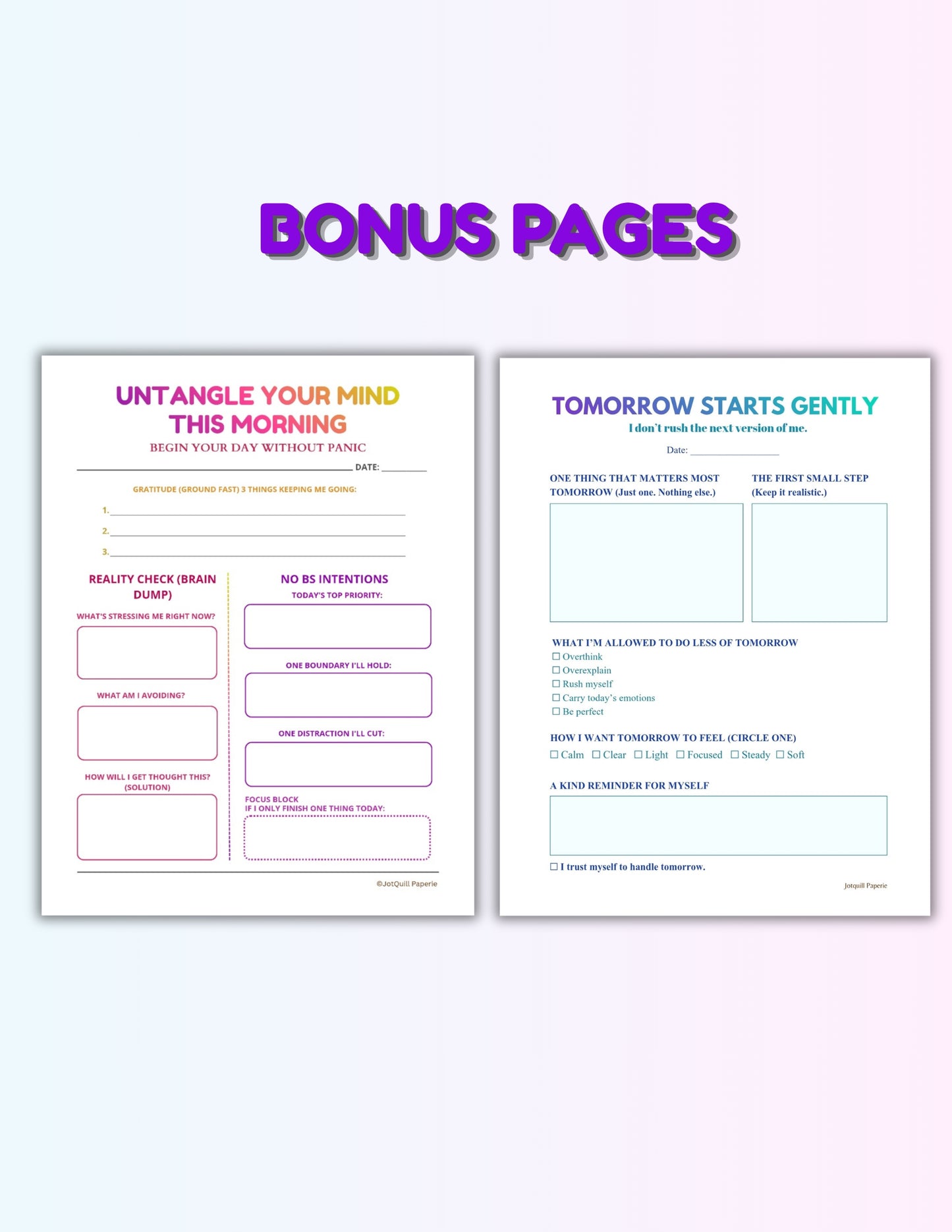 Zero BS Boundaries Bundle | Stop People Pleasing & Build Self-Respect | Emotional Boundaries Printable Worksheets