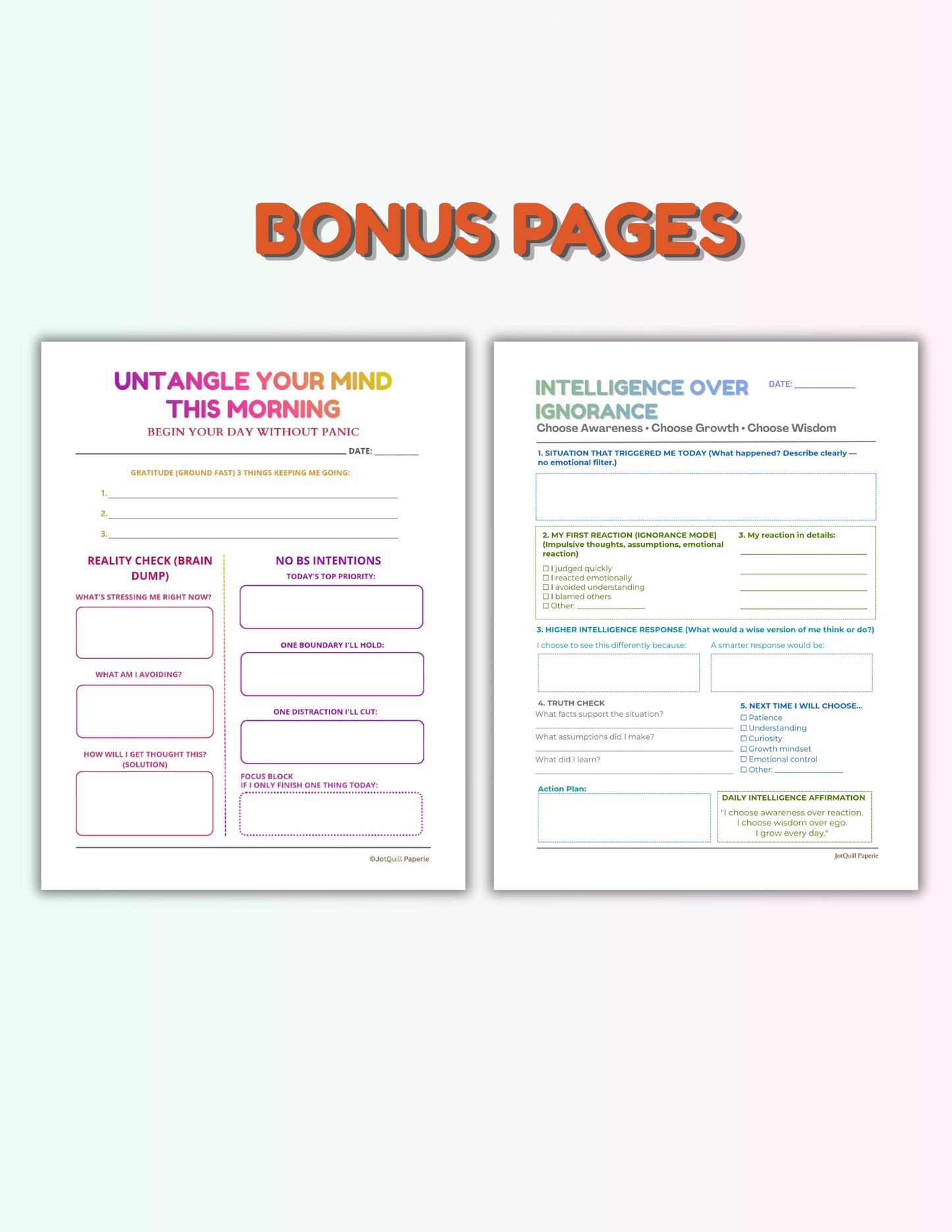 GET REAL WITH YOURSELF BUNDLE | Self Reflection Printable Pack