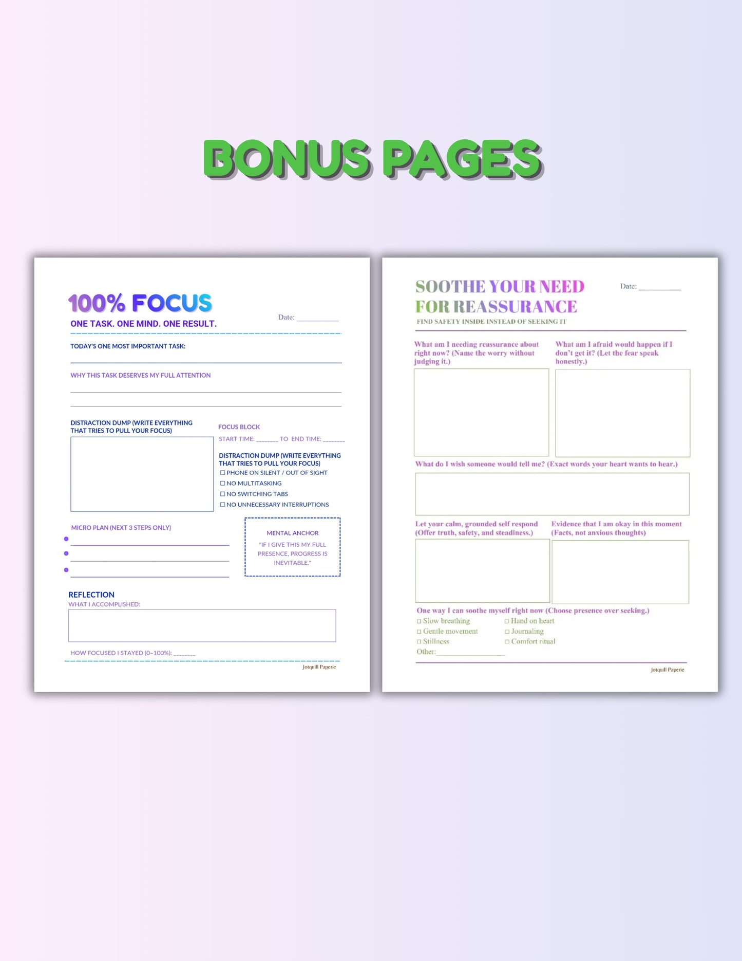 Overthinking Detox Pack Printable | Stop Overthinking Journal | Anxiety Relief Worksheets