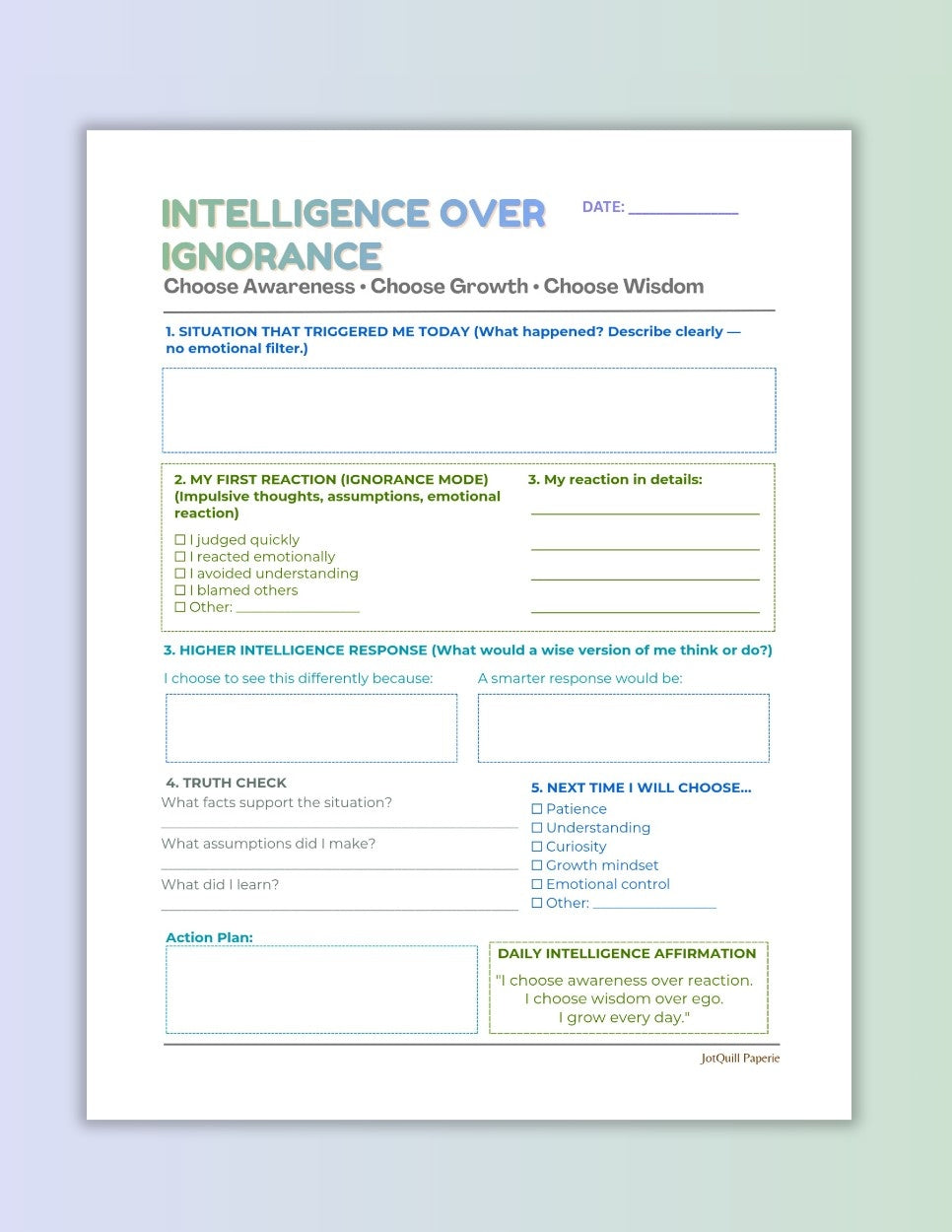 Identity Shift 10-Page Kit | Self-Reinvention & Habit Breaking Guided Journal Bundle (Printable)