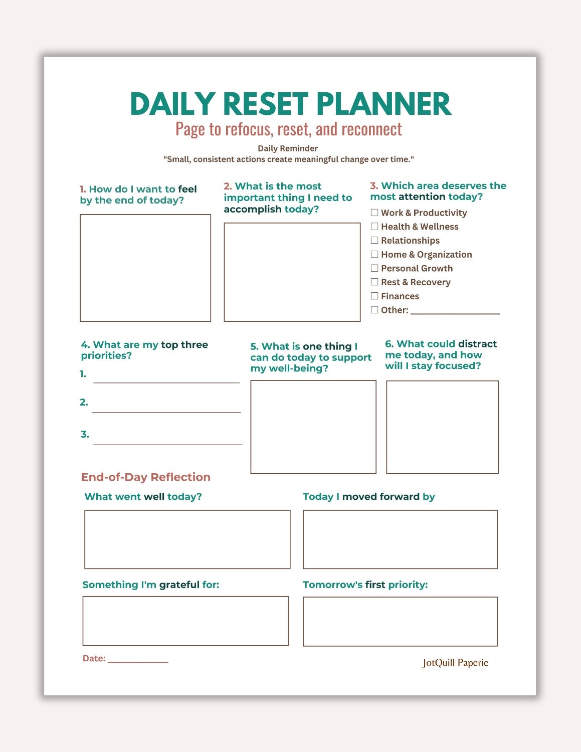 Mid-Year Reset Kit: Reflect, Realign & Recharge | Self-Reflection Workbook for Personal Growth, Goal Setting & Life Reset