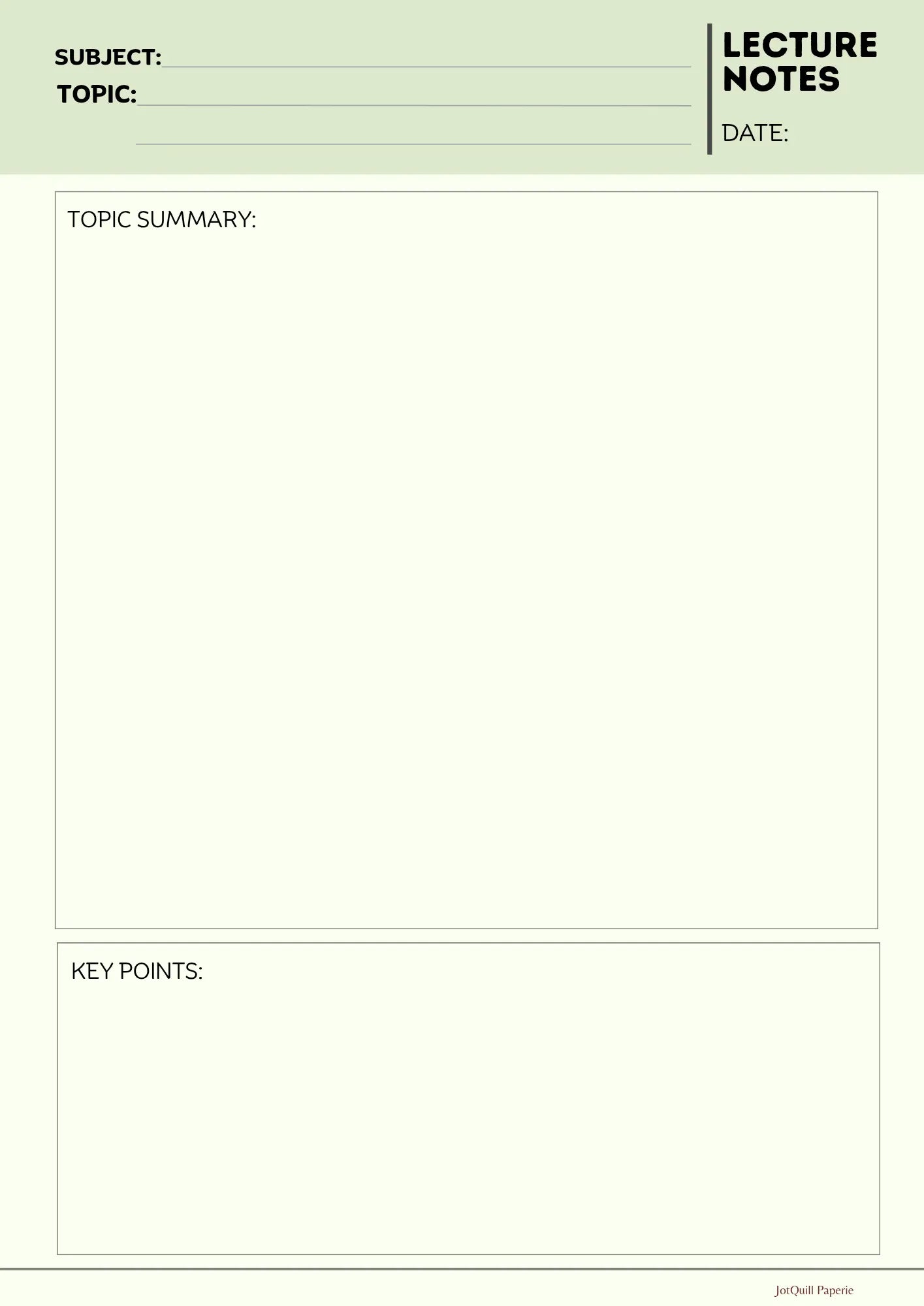 Lecture Notes Printable Bundle – Plain, Grid, Lined & Dot Note Pages
