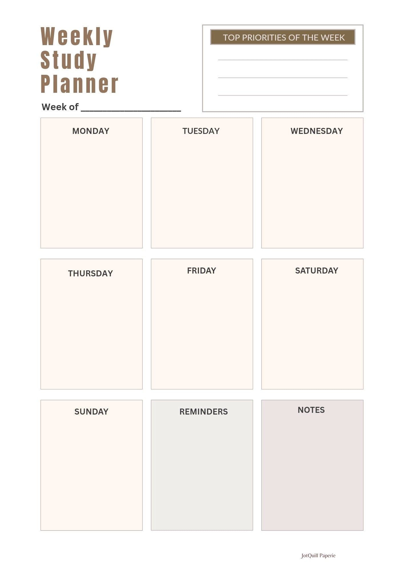 Student Focus Planner Set – Weekly & Daily Study Planner, Habit Tracker, Study Notes & Lecture Pages