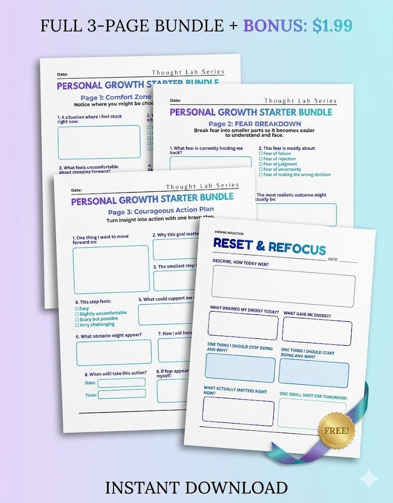 Personal Growth Workbook Bundle | Self Improvement Printable Pack