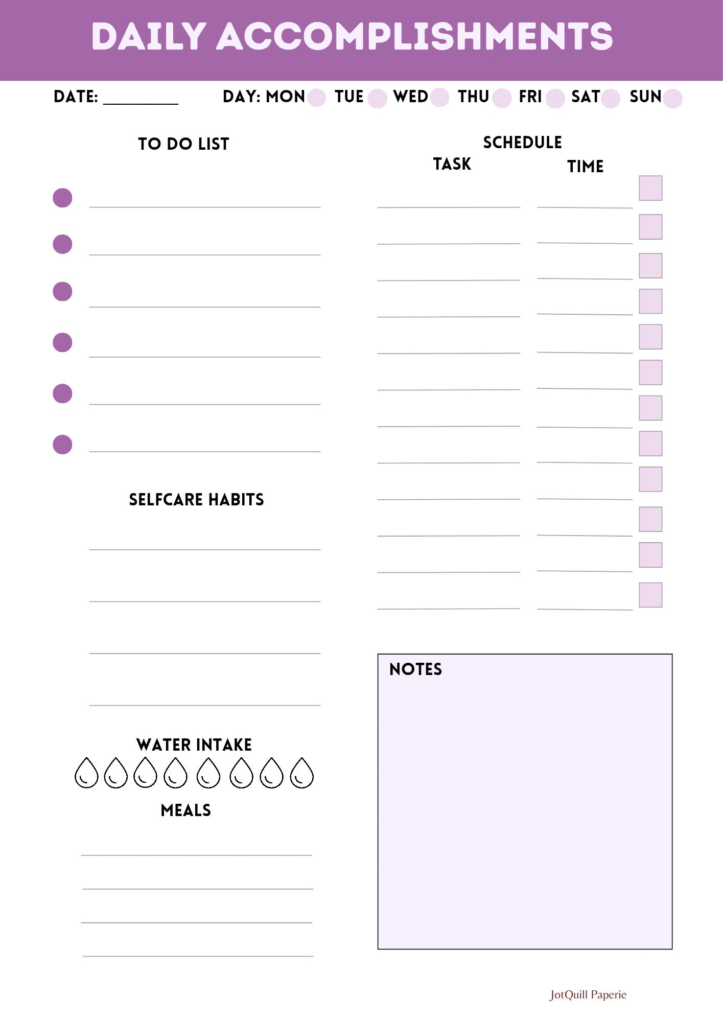 Daily Accomplishment Planner- Celebrate Small Wins Daily