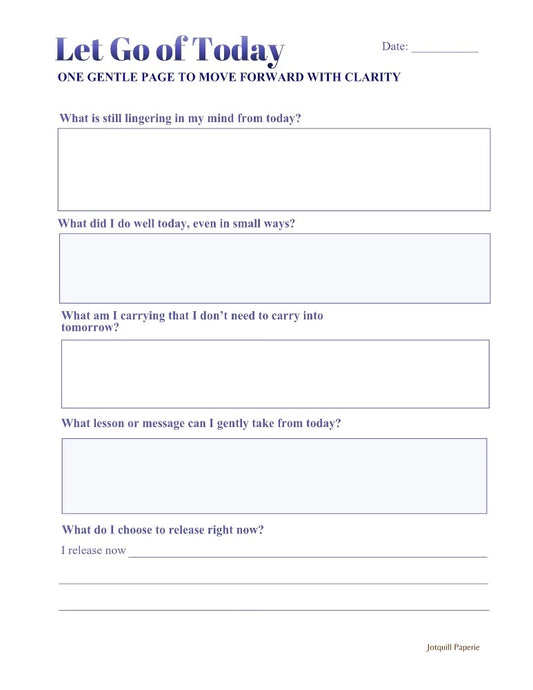 Let Go of Today – Night Reflection & Release Printable