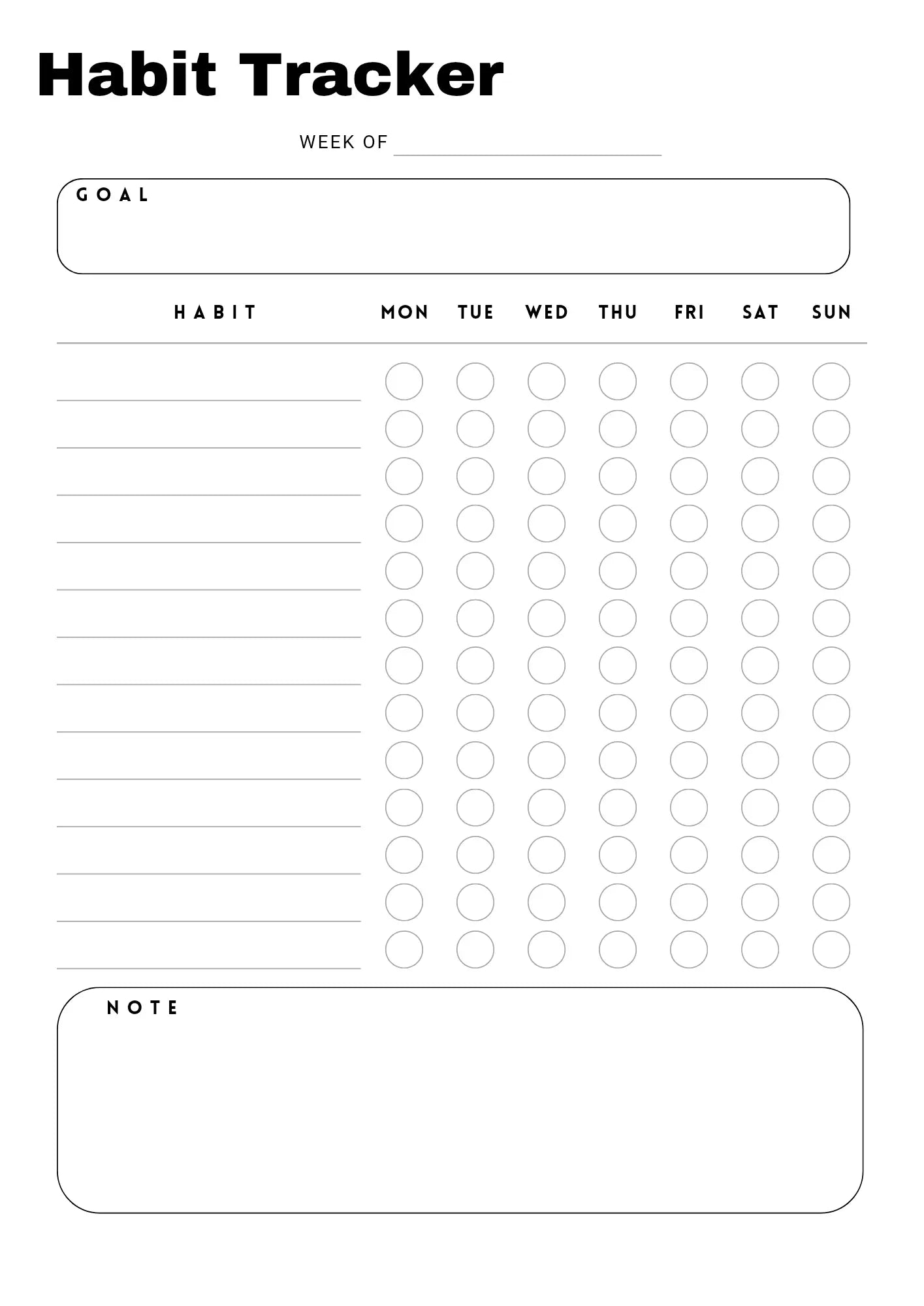 Habit Tracker Printable – Monthly Routine Tracker for Students & Self-Discipline