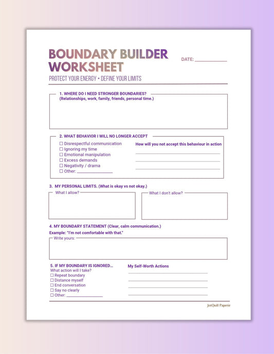 Boundary Builder Worksheet Printable
