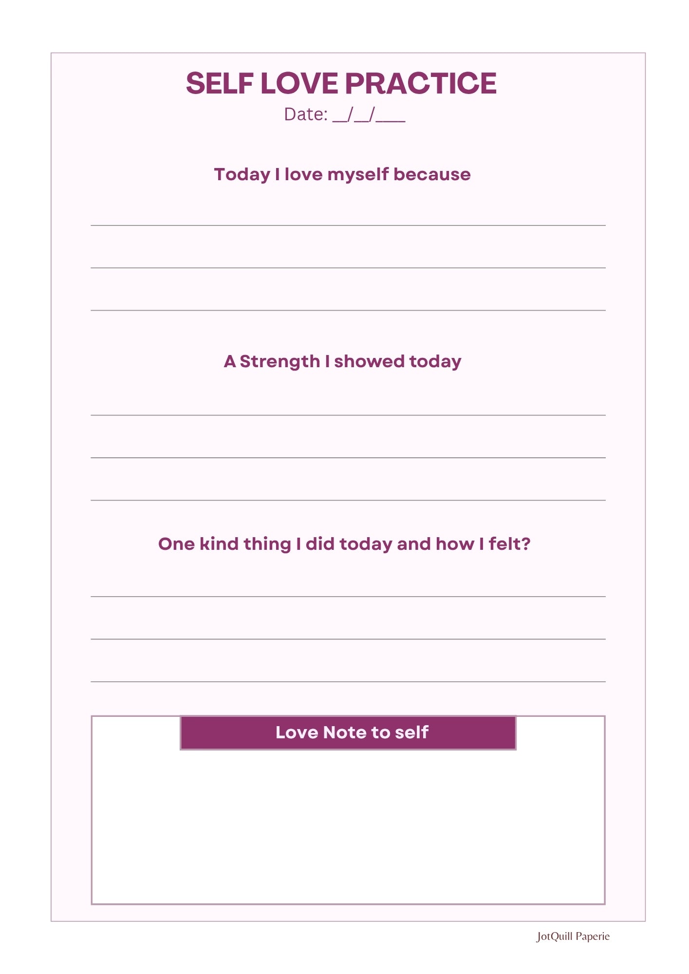 Intentional Living Mini Journal Printable Kit | Self-Care, Gratitude & Mindful Reflection