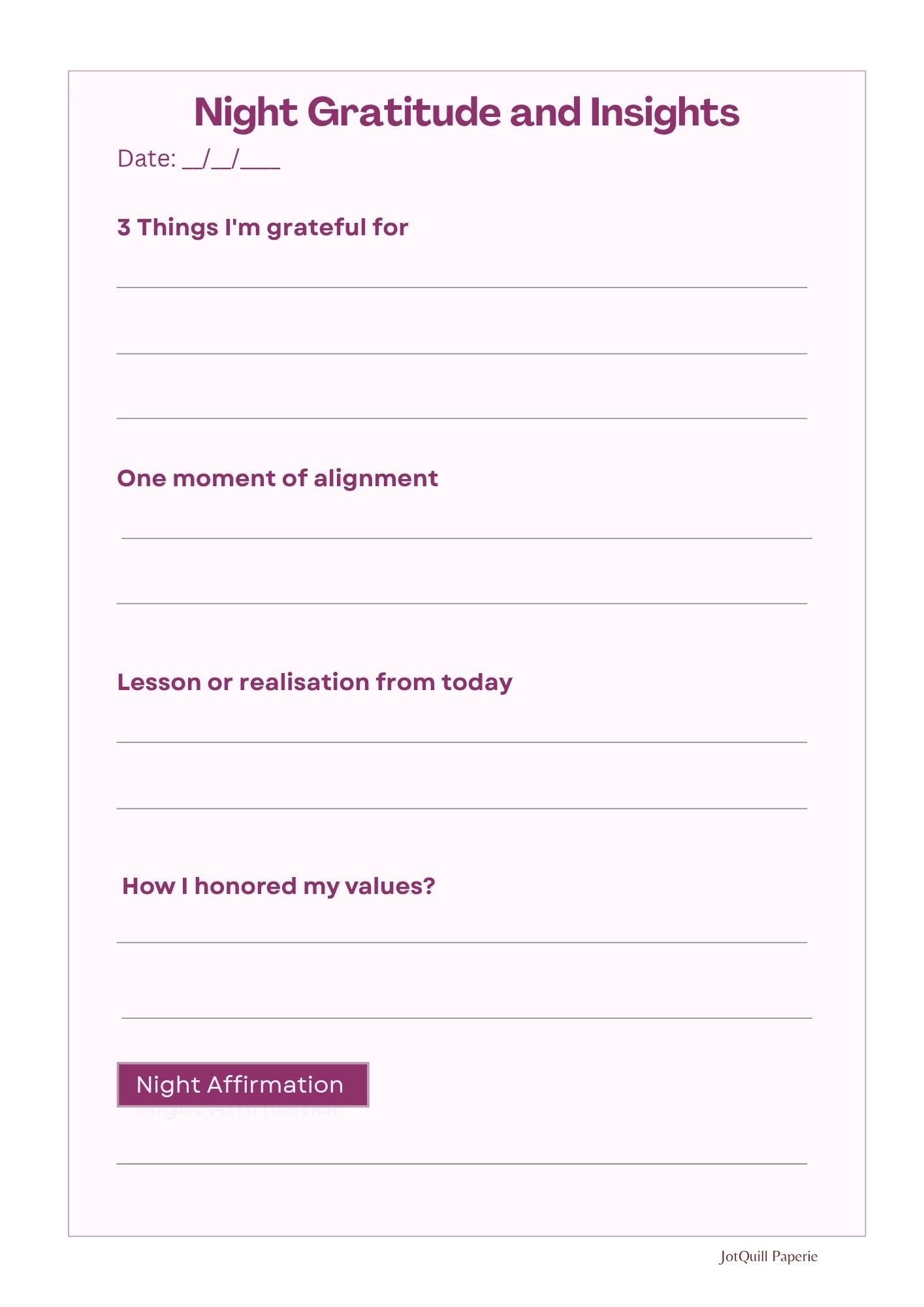 Intentional Living Mini Journal Printable Kit | Self-Care, Gratitude & Mindful Reflection