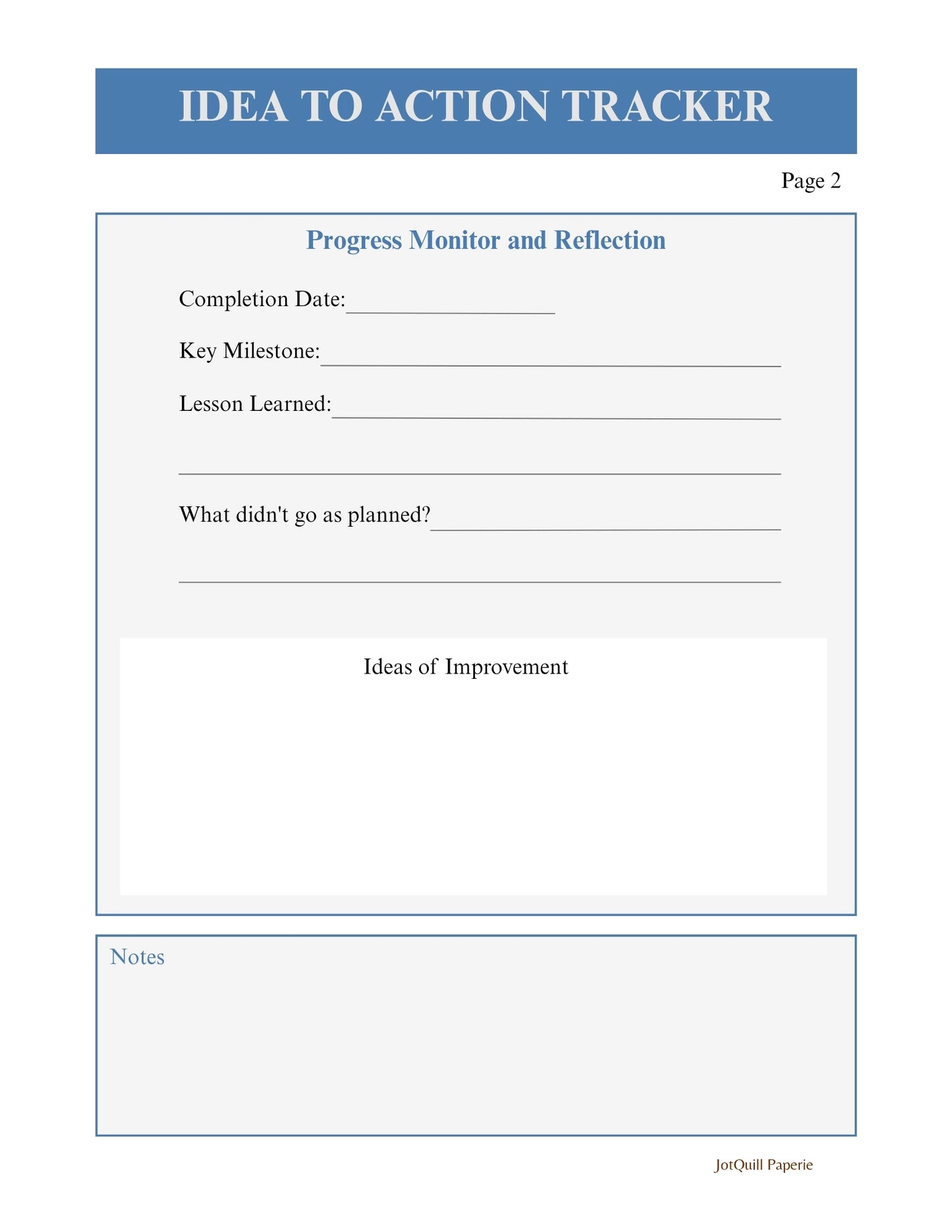 Idea to Action Tracker | Stop Overthinking & Start Executing