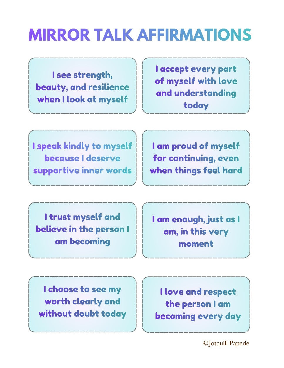 Self Love & Confidence Affirmations Printable Bundle