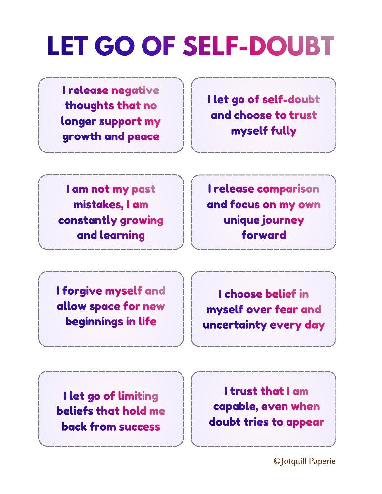 Self Love & Confidence Affirmations Printable Bundle