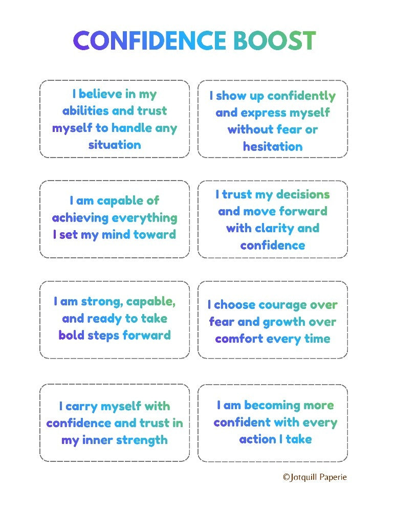 Self Love & Confidence Affirmations Printable Bundle