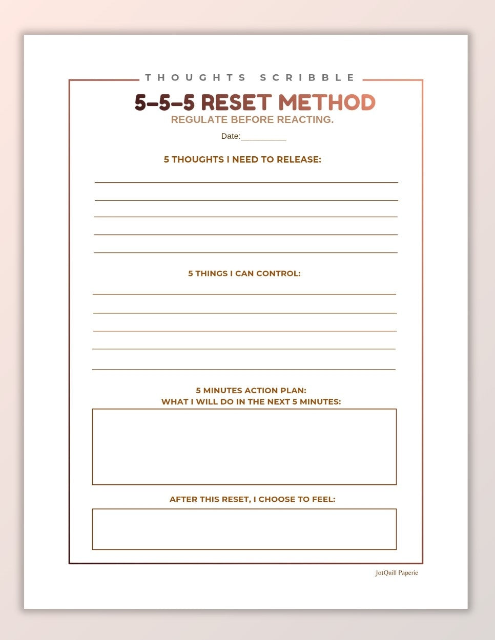 NO PANIC, JUST PROGRESS PACK | Productivity & Progress Journal | Stop Overthinking & Build Consistency Printable bundle