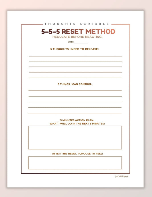 5-5-5 RESET METHOD PRINTABLE