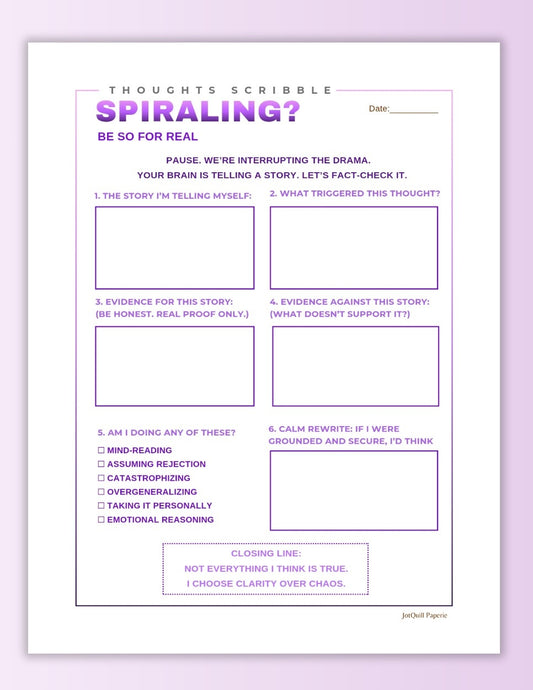 Spiraling Thoughts Reset Printable