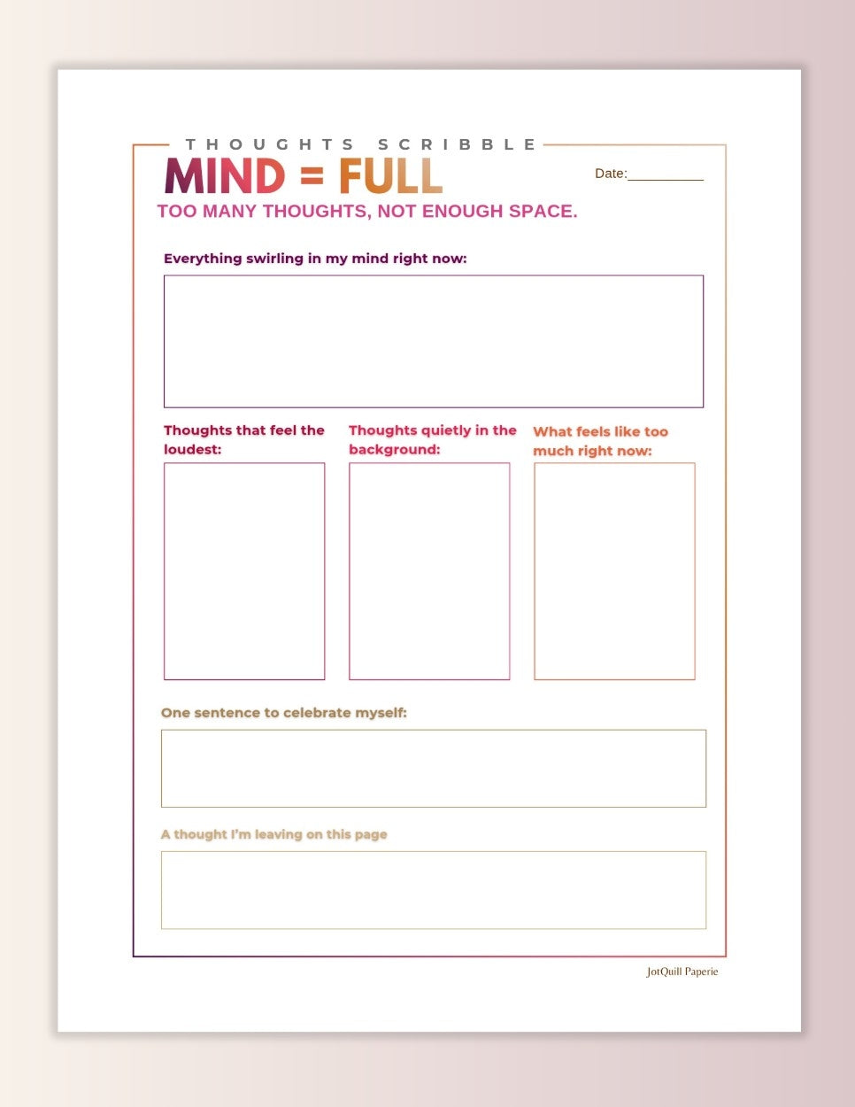 UNSHAKABLE YOU KIT | Emotional Control & Mental Strength Workbooks bundle | Anxiety & Overthinking Printable