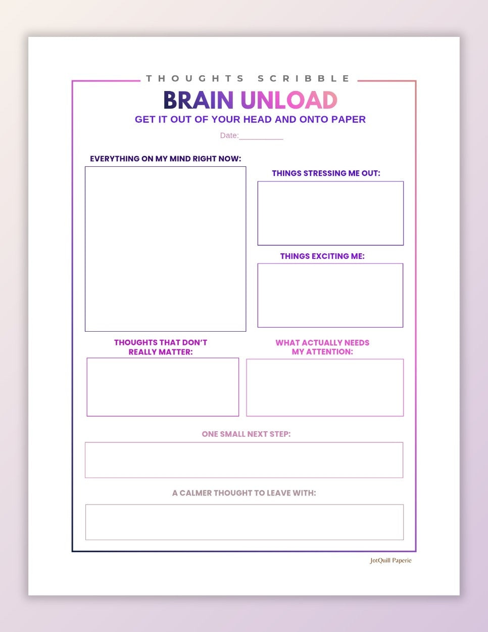 Overthinking Detox Pack Printable | Stop Overthinking Journal | Anxiety Relief Worksheets