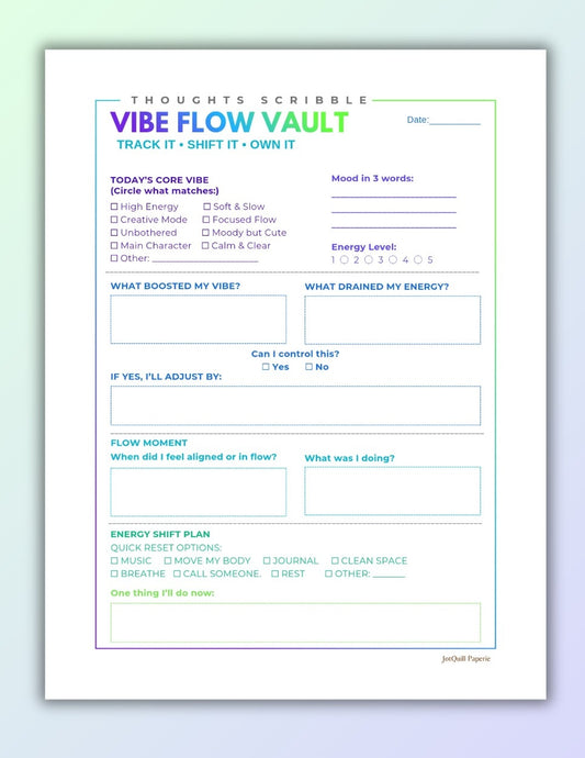 Vibe Flow Vault Printable Planner