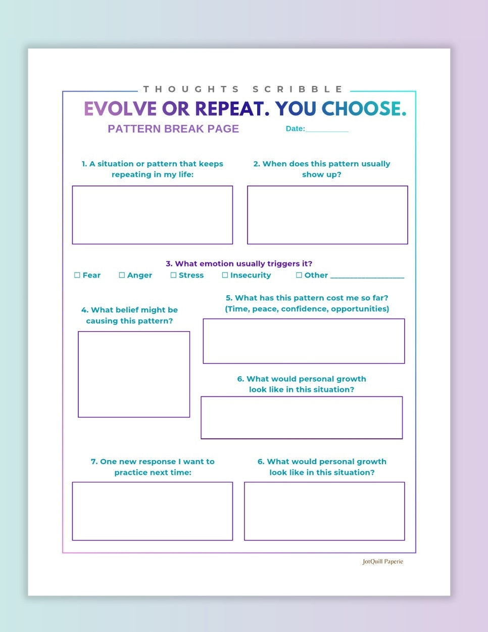 NO PANIC, JUST PROGRESS PACK | Productivity & Progress Journal | Stop Overthinking & Build Consistency Printable bundle