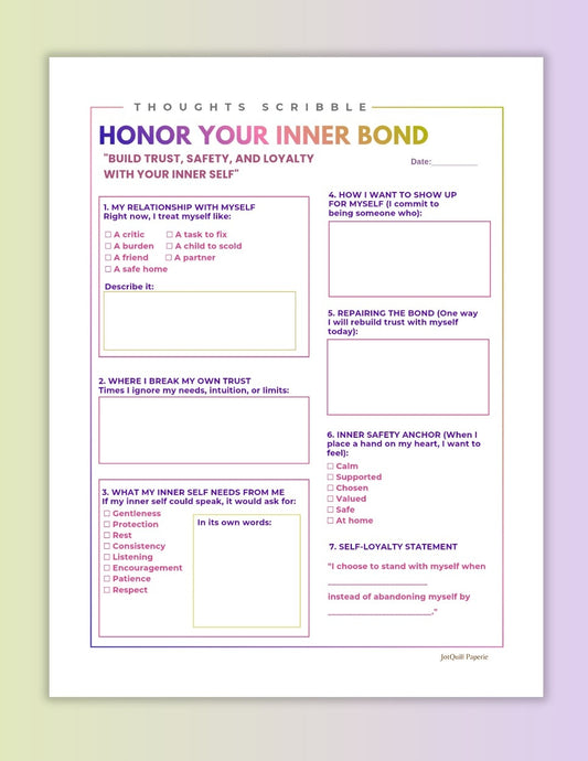 HONOR YOUR INNER BOND – Self Love Printable