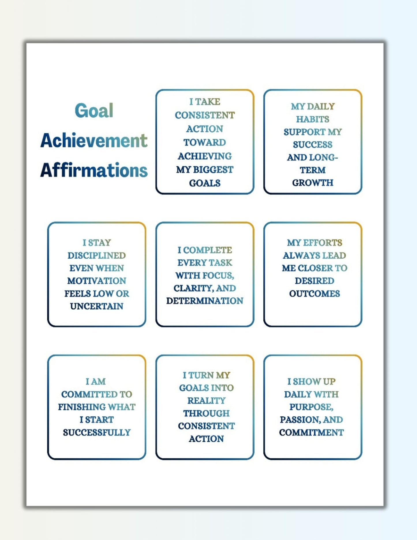 Locked In & Winning Bundle | Goals & Manifestation Affirmations Printable
