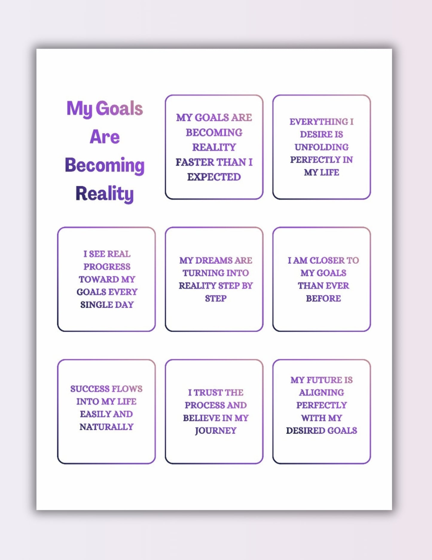 Locked In & Winning Bundle | Goals & Manifestation Affirmations Printable