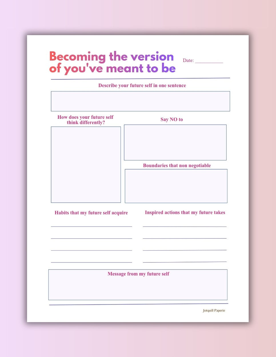 Future Self Vision Worksheet – Becoming the Version You’re Meant to Be