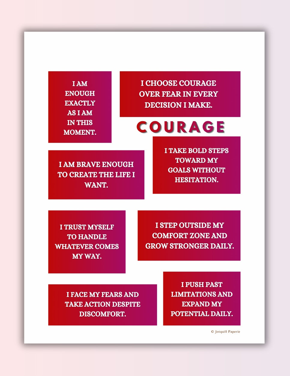Becoming My Best Self Pack | Inner Strength Affirmations Printable bundle