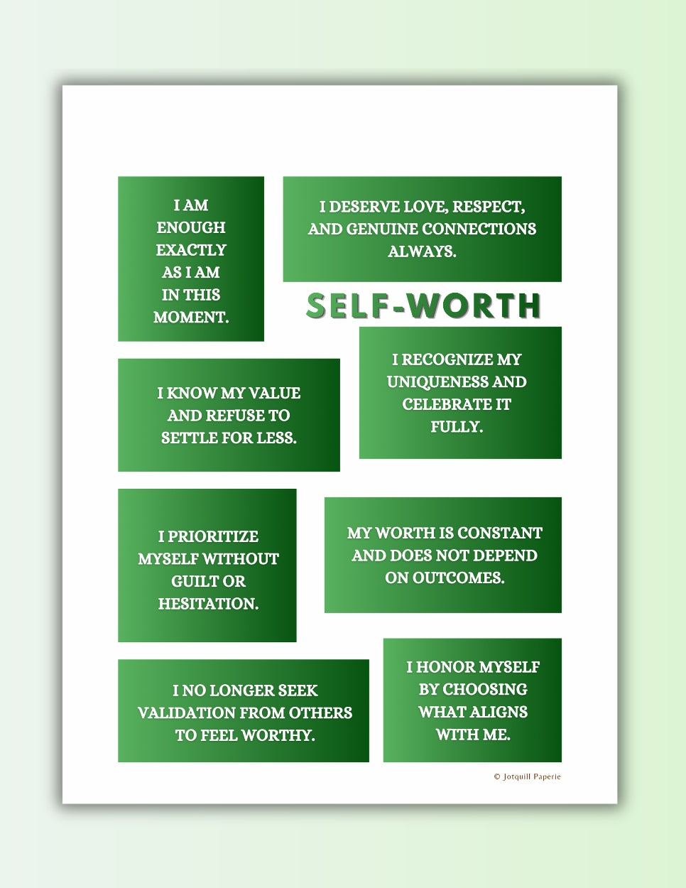 Becoming My Best Self Pack | Inner Strength Affirmations Printable bundle