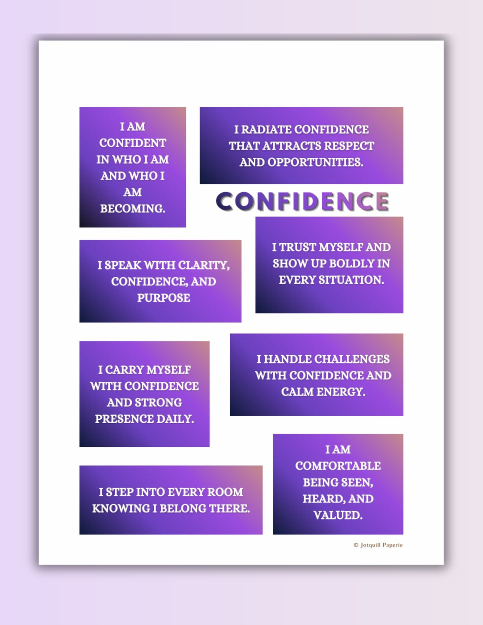 Becoming My Best Self Pack | Inner Strength Affirmations Printable bundle