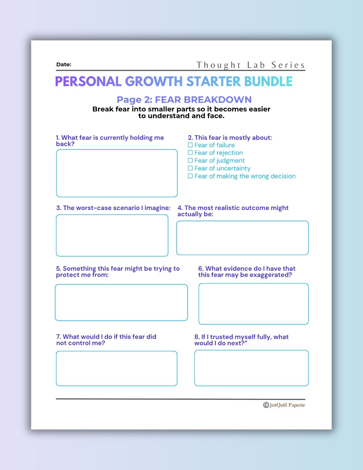 Personal Growth Workbook Bundle | Self Improvement Printable Pack