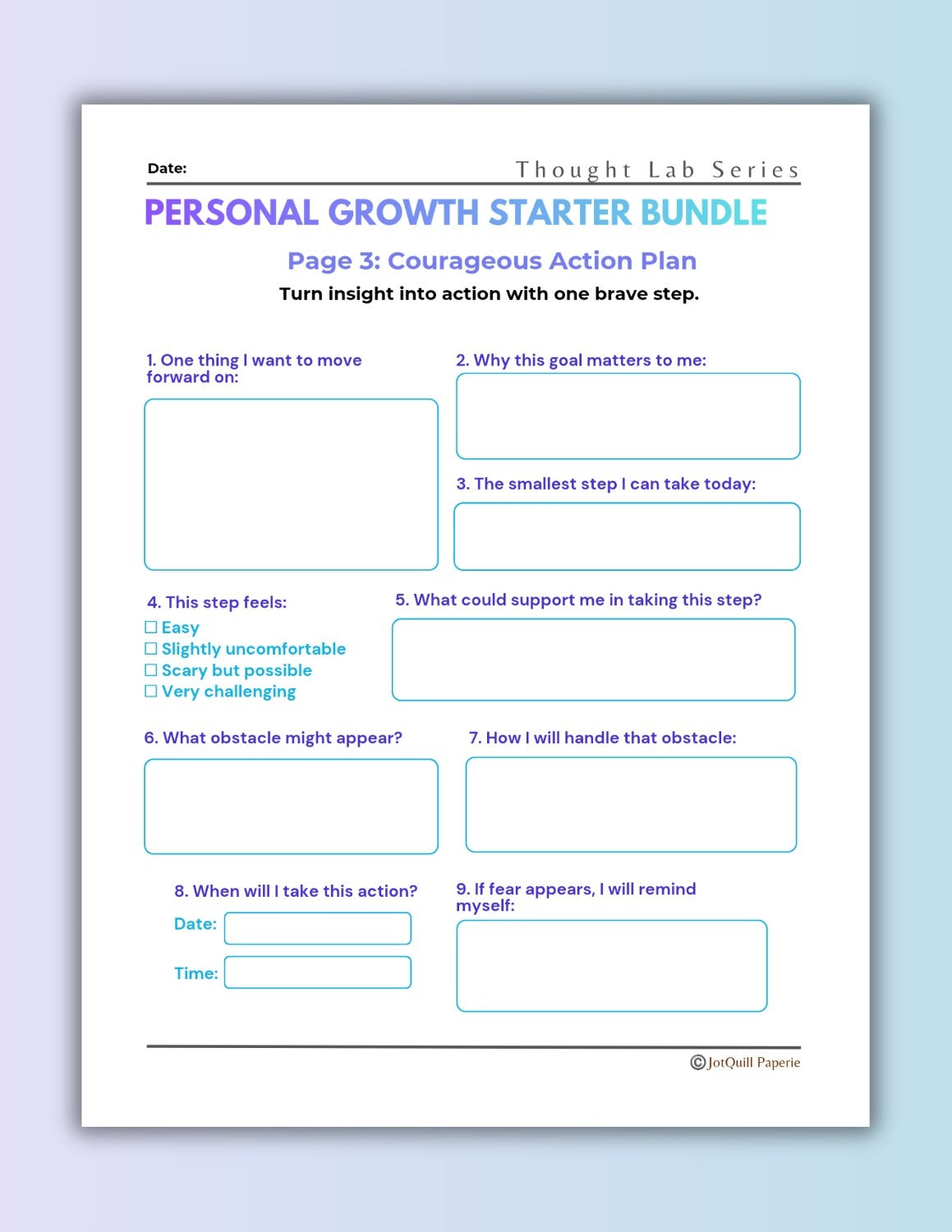 Personal Growth Workbook Bundle | Self Improvement Printable Pack