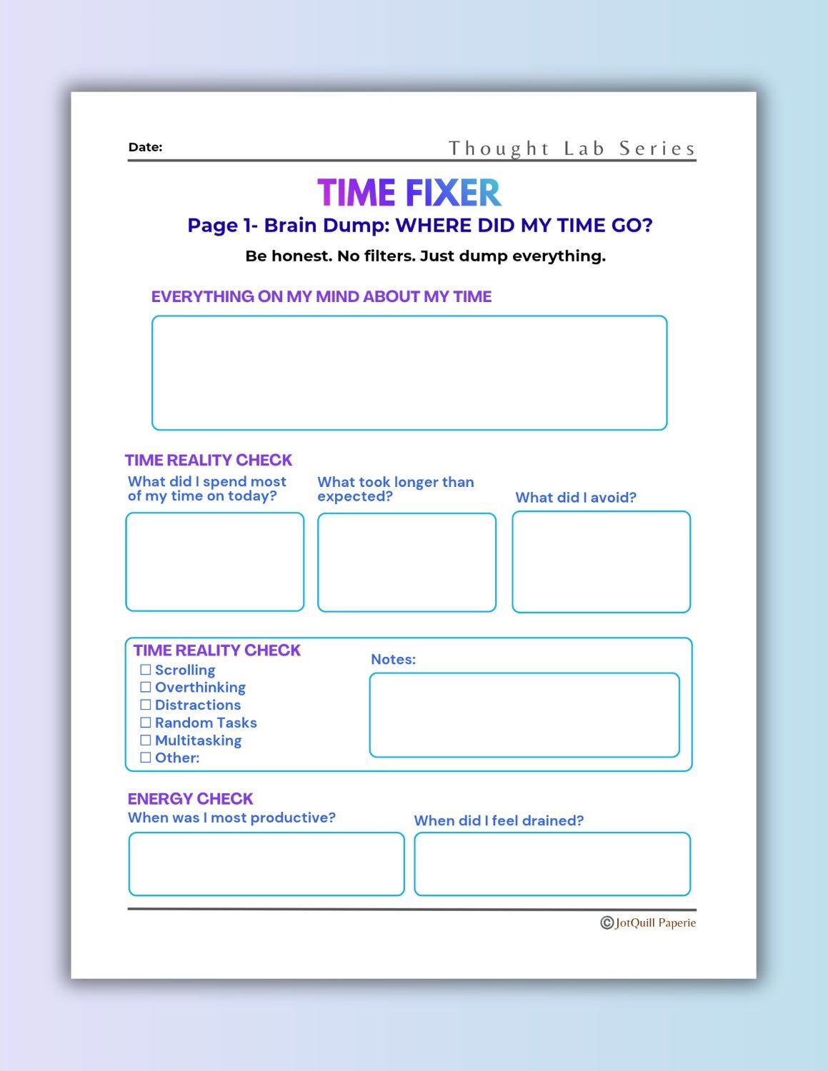 Time Fixer schedule Management Printable Bundle | Boost Productivity