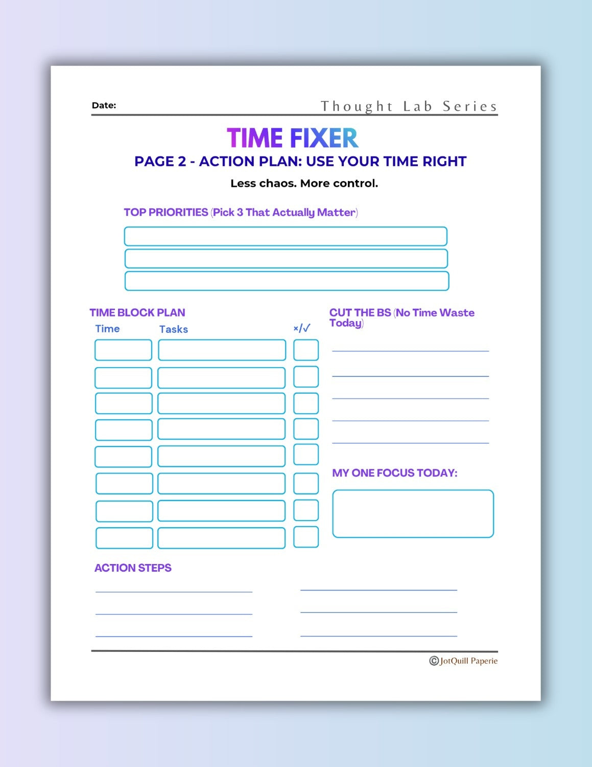 Time Fixer schedule Management Printable Bundle | Boost Productivity