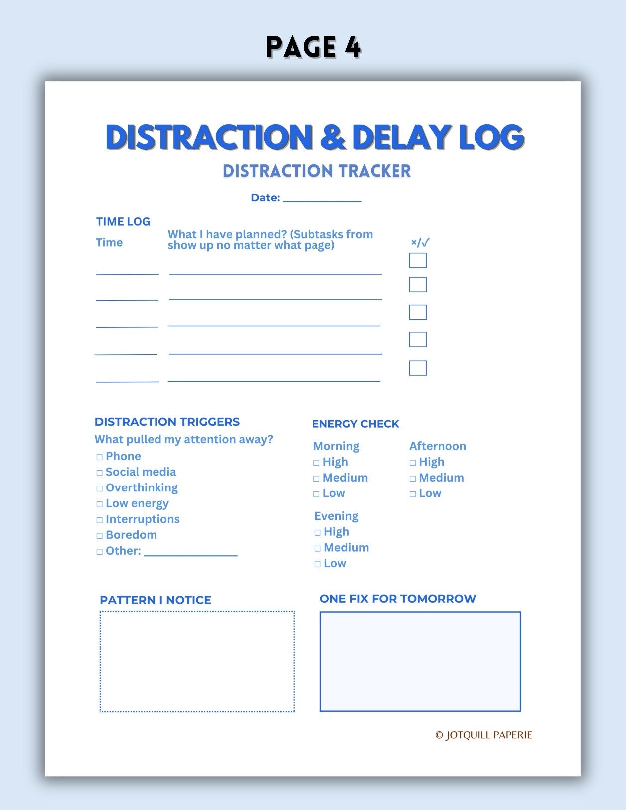 Anti Procrastination Worksheets & Consistency Tracker Printable | Self Discipline Planner Kit