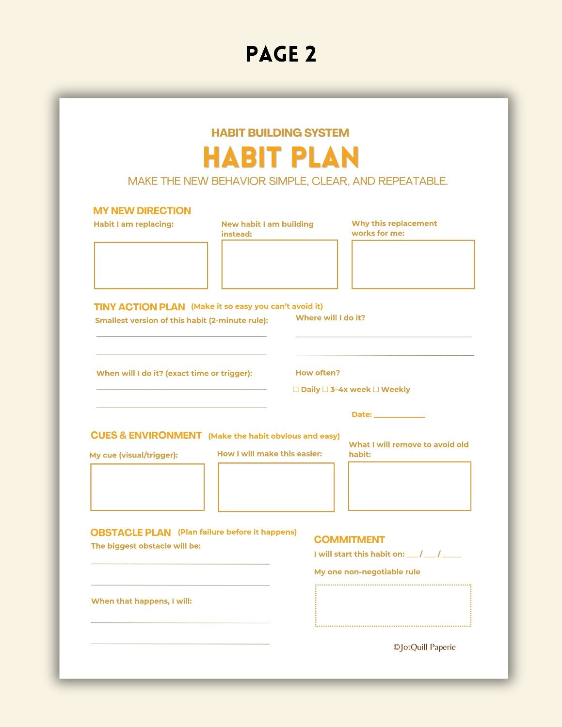 Habit Building System Printable Kit | Habit Tracker, Weekly Reflection & Goal Planning Worksheets