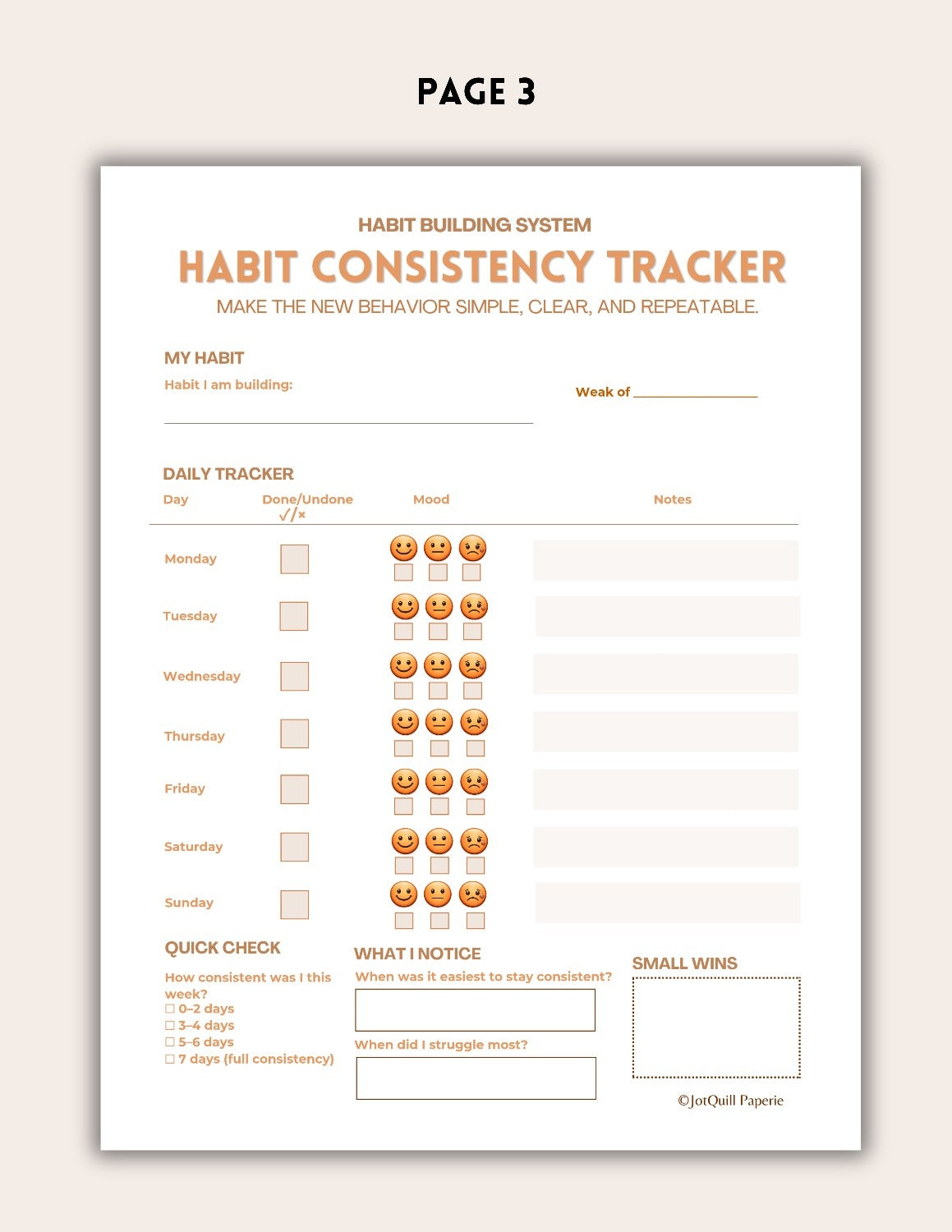 Habit Building System Printable Kit | Habit Tracker, Weekly Reflection & Goal Planning Worksheets
