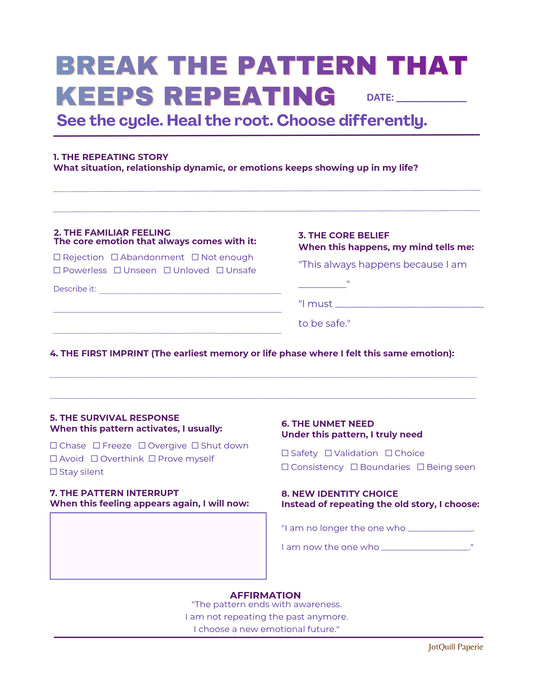 BREAK THE PATTERN – Emotional Healing Printable