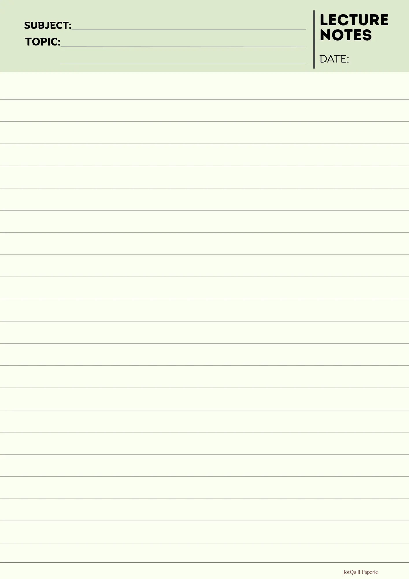 Lecture Notes Printable Bundle – Plain, Grid, Lined & Dot Note Pages