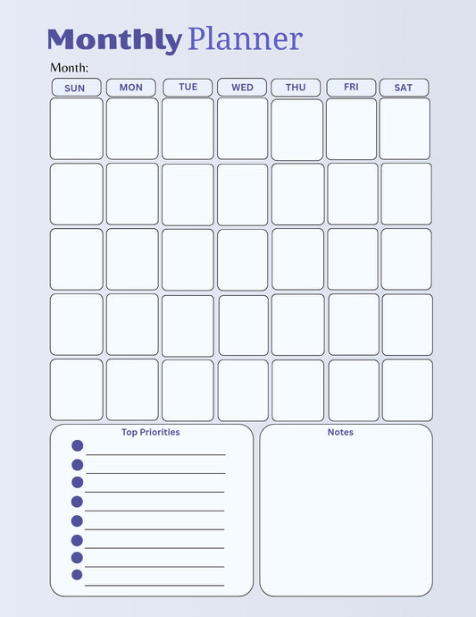 ✨ Undated Monthly Planner | Stay Organized, Focused &amp; Inspired Every Month